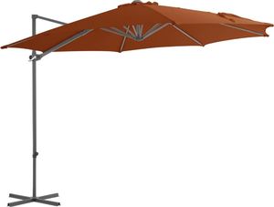 vidaXL Wiszący parasol na słupku stalowym, terakotowy, 300 cm 1