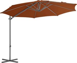 vidaXL Wiszący parasol na słupku stalowym, terakotowy, 300 cm 3