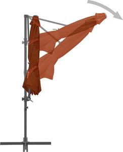 vidaXL Wiszący parasol na słupku stalowym, terakotowy, 300 cm 6