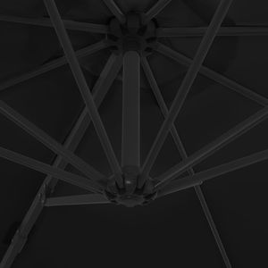 vidaXL Parasol wiszący na stalowym słupku, 300 cm, czarny 2