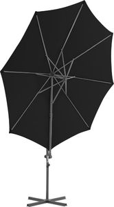vidaXL Parasol wiszący na stalowym słupku, 300 cm, czarny 4