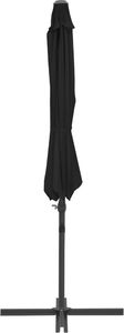 vidaXL Parasol wiszący na stalowym słupku, 300 cm, czarny 5