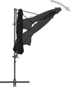 vidaXL Parasol wiszący na stalowym słupku, 300 cm, czarny 6