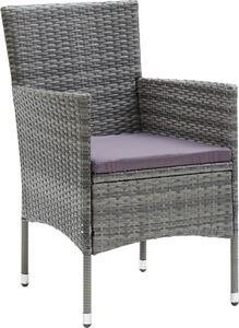 vidaXL Krzesła ogrodowe, 4 szt., rattan PE, szare 2