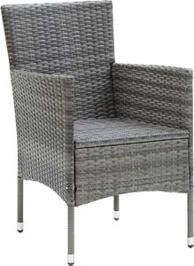 vidaXL Krzesła ogrodowe, 4 szt., rattan PE, szare 3
