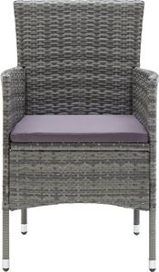 vidaXL Krzesła ogrodowe, 4 szt., rattan PE, szare 4