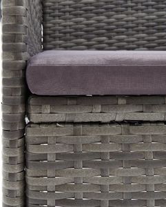 vidaXL Krzesła ogrodowe, 4 szt., rattan PE, szare 7