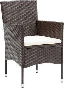 vidaXL Krzesła ogrodowe, 4 szt., polirattan, brązowe 2