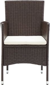 vidaXL Krzesła ogrodowe, 4 szt., polirattan, brązowe 4