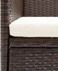 vidaXL Krzesła ogrodowe, 4 szt., polirattan, brązowe 6