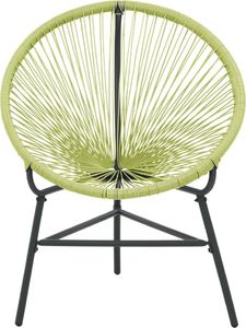 vidaXL Owalne krzesło ogrodowe, polirattan, zielone 3