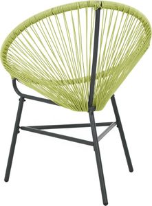vidaXL Owalne krzesło ogrodowe, polirattan, zielone 4