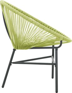 vidaXL Owalne krzesło ogrodowe, polirattan, zielone 5