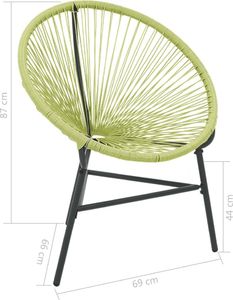 vidaXL Owalne krzesło ogrodowe, polirattan, zielone 7