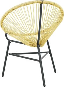 vidaXL Owalne krzesło ogrodowe, polirattan, beżowe 4