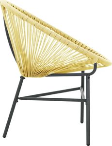 vidaXL Owalne krzesło ogrodowe, polirattan, beżowe 5