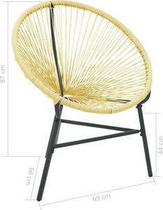 vidaXL Owalne krzesło ogrodowe, polirattan, beżowe 7