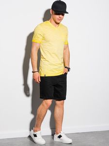 Ombre T-shirt męski bawełniany S1388 - żółty S 1