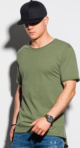 Ombre T-shirt męski bawełniany S1378 - khaki M 1