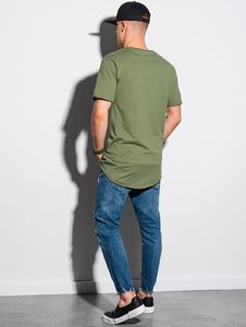 Ombre T-shirt męski bawełniany S1378 - khaki M 3