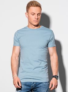 Ombre T-shirt męski bawełniany basic S1370 - błękitny L 1