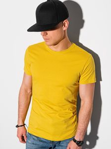 Ombre T-shirt męski bawełniany basic S1370 - żółty S 1