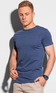 Ombre T-shirt męski bawełniany basic S1370 - ciemnoniebieski L 1