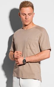 Ombre T-shirt męski bawełniany S1386 - popielaty M 1