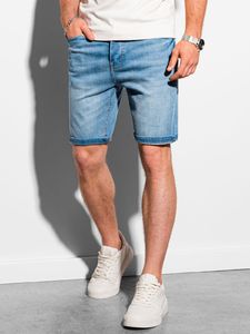 Ombre Krótkie spodenki męskie jeansowe W310 - jasny jeans S 1
