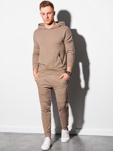 Ombre Komplet męski bluza + spodnie Z24 - jasnobrązowy S 1