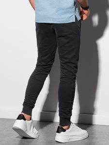 Ombre Spodnie męskie dresowe joggery P948 - czarne XL 3