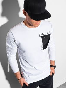Ombre Longsleeve męski z nadrukiem L130 - biały XL 1