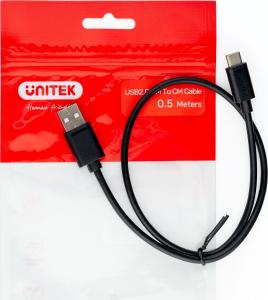 Kabel USB Unitek USB-A - USB-C 0.5 m Czarny (Y-C481BK) 5