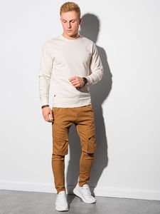 Ombre Bluza męska bez kaptura B1153 - kremowa L 3