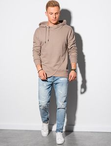 Ombre Bluza męska z kapturem B1187 - popielata S 4