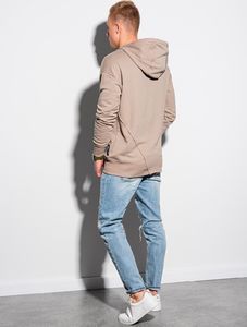 Ombre Bluza męska z kapturem B1187 - popielata S 5