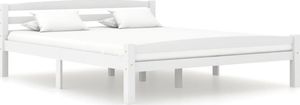 vidaXL Rama łóżka, biała, lite drewno sosnowe, 160 x 200 cm 1