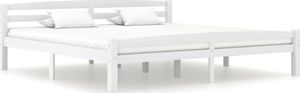 vidaXL Rama łóżka, biała, lite drewno sosnowe, 180 x 200 cm 1
