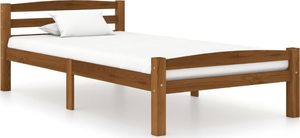 vidaXL Rama łóżka, miodowy brąz, lite drewno sosnowe, 90 x 200 cm 1