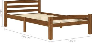 vidaXL Rama łóżka, miodowy brąz, lite drewno sosnowe, 100 x 200 cm 6