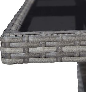 vidaXL 5-częściowy zestaw mebli ogrodowych szary polirattan i szkło 5