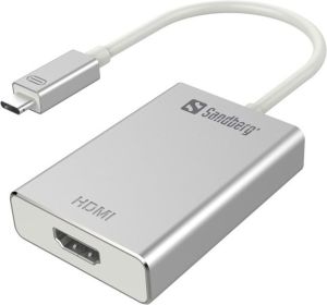 Adapter USB Sandberg USB-C - HDMI Srebrny  (136-12) 1