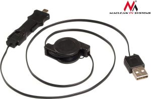 Kabel USB Maclean USB-A - miniUSB, microUSB, Lightning 0.75 m Czarny (MCTV-730) 1