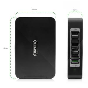 Ładowarka Unitek Smart 6x USB 2.4A Czarna (Y-P535) 4