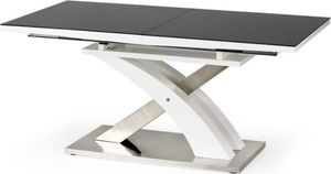 Selsey SELSEY Stół rozkładany Reinosa 160-220x90 cm czarny ze szklanym blatem 1