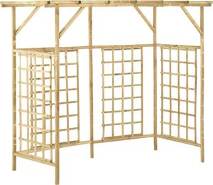 vidaXL Osłona na 3 kosze z pergolą, impregnowane drewno sosnowe 2