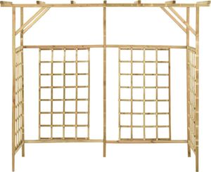 vidaXL Osłona na 3 kosze z pergolą, impregnowane drewno sosnowe 3