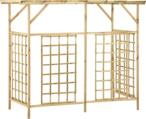 vidaXL Osłona na 3 kosze z pergolą, impregnowane drewno sosnowe 5