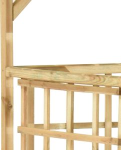 vidaXL Osłona na 3 kosze z pergolą, impregnowane drewno sosnowe 6