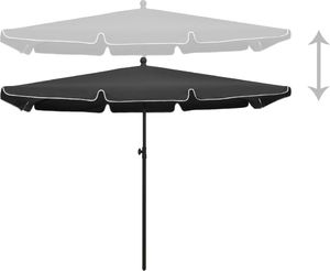 vidaXL Parasol ogrodowy na słupku, 210x140 cm, antracytowy 4